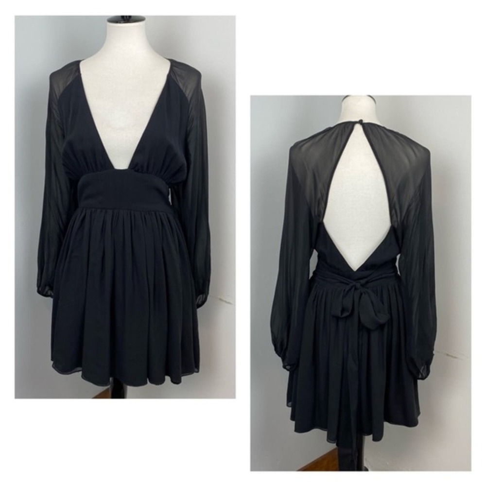 Mara Hoffman Silk Chiffon Open Back Backless Mini Dress Small